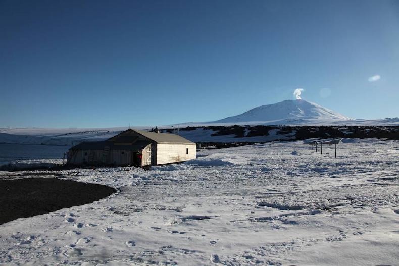 Scott's hut and Mt Erebus